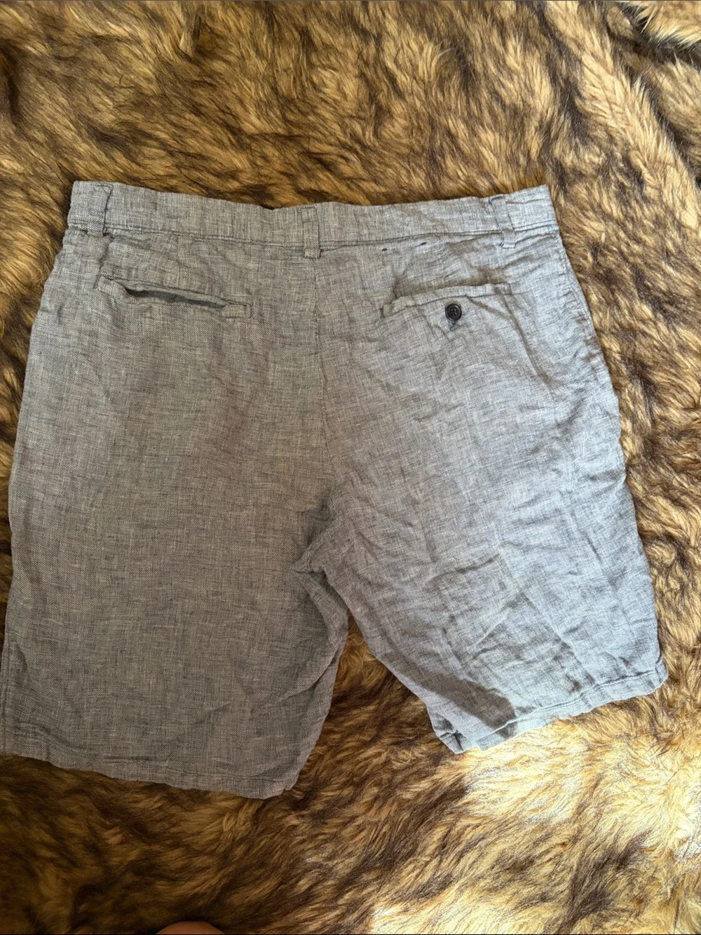 Banana Republic Light Gray Heathered Flat-Front Men's Shorts Size 33